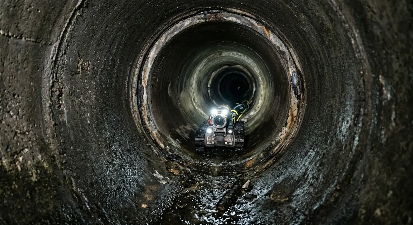 Robotic sewer camera inspecting pipe interior for Sewer Line Repair in Bealeton